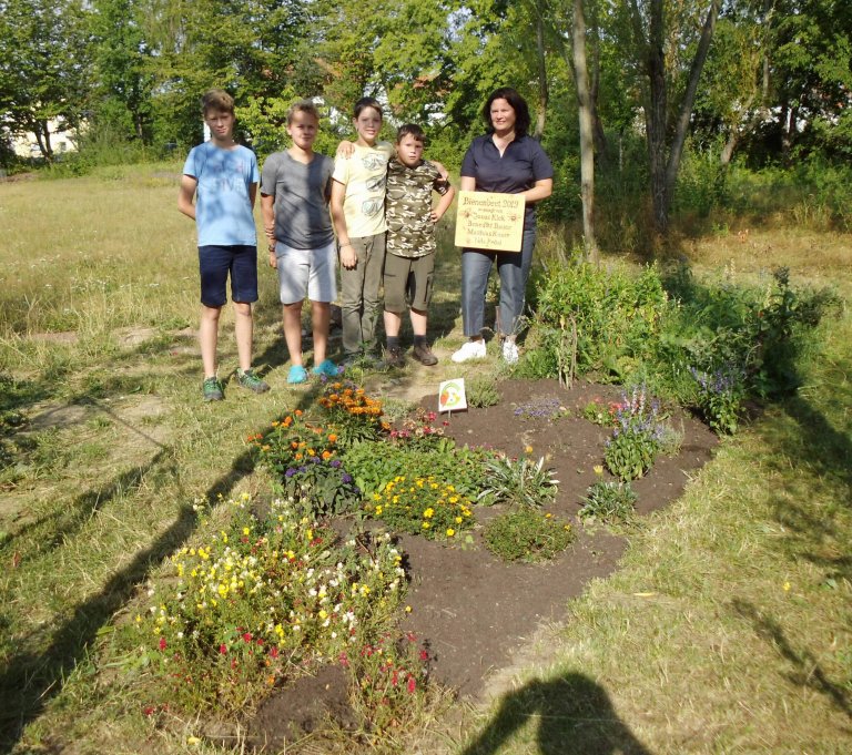 Sechstklässler legen Bienenbeet an Sechstklässler legen Bienenbeet an